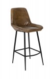 BAR CHAIR STAPLED BROWN LEATHER 105 - CHAIRS, STOOLS